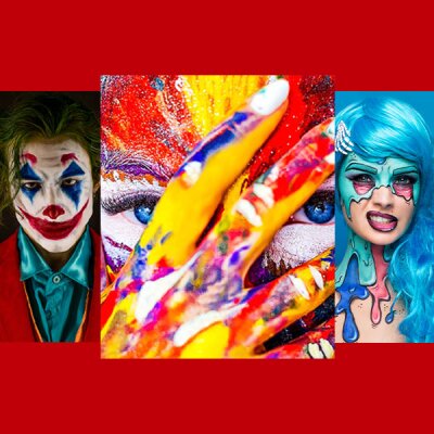 Premium Aquaschminke Rot 14 g mit passendem Schminkschwamm – wasseraktivierbare Gesichtsfarbe mit hoher Deckkraft für Halloween Make-up, Karneval, Fasching, Cosplay, Theater, Bühne, Gothic Look, Totenkopf, Skelett, Zombie, Hexe, Vampir, Teufel, Horror Kos