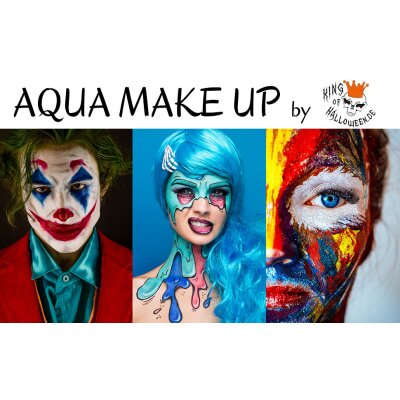 Premium Aquaschminke Rot 14 g mit passendem Schminkschwamm – wasseraktivierbare Gesichtsfarbe mit hoher Deckkraft für Halloween Make-up, Karneval, Fasching, Cosplay, Theater, Bühne, Gothic Look, Totenkopf, Skelett, Zombie, Hexe, Vampir, Teufel, Horror Kos