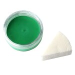 Premium Aquaschminke Grün 14 g mit passendem Schminkschwamm – wasseraktivierbare Gesichtsfarbe mit hoher Deckkraft für Halloween Make-up, Karneval, Fasching, Cosplay, Theater, Bühne, Gothic Look, Totenkopf, Skelett, Zombie, Hexe, Vampir, Teufel, Horror Ko