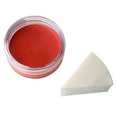 Premium Aquaschminke Orange 14 g mit passendem Schminkschwamm – wasseraktivierbare Gesichtsfarbe mit hoher Deckkraft für Halloween Make-up, Karneval, Fasching, Cosplay, Theater, Bühne, Gothic Look, Totenkopf, Skelett, Zombie, Hexe, Vampir, Teufel, Horror