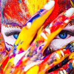Premium Aquaschminke Gelb 14 g mit passendem Schminkschwamm – wasseraktivierbare Gesichtsfarbe mit hoher Deckkraft für Halloween Make-up, Karneval, Fasching, Cosplay, Theater, Bühne, Gothic Look, Totenkopf, Skelett, Zombie, Hexe, Vampir, Teufel, Horror Ko