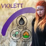 Premium Aquaschminke Violett 14 g mit passendem Schminkschwamm – wasseraktivierbare Gesichtsfarbe mit hoher Deckkraft für Halloween Make-up, Karneval, Fasching, Cosplay, Theater, Bühne, Gothic Look, Totenkopf, Skelett, Zombie, Hexe, Vampir, Teufel, Horror