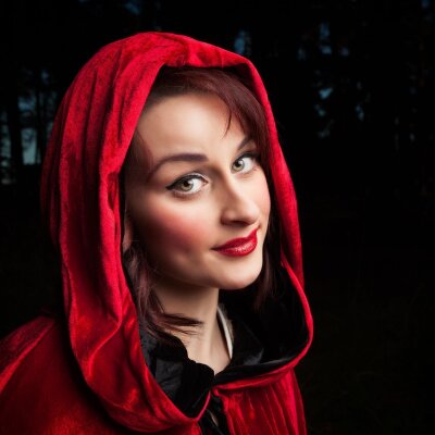 Premium Halloween Umhang XS (80cm) wechsel Rot & Schwarz mit Kapuze für Vampire, Larp, Cosplay, Rotkäppchen ...