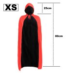 Premium Halloween Umhang XS (80cm) wechsel Rot & Schwarz mit Kapuze für Vampire, Larp, Cosplay, Rotkäppchen ...