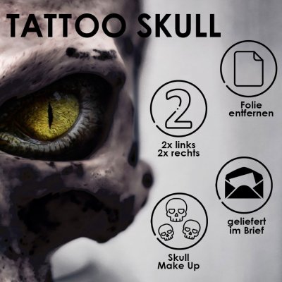 2 Paar Tattoo Skulls - DIY Totenkopf zum Aufkleben von...