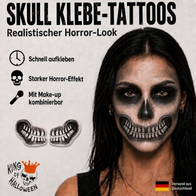 Skull Klebe-Tattoos – Realistischer Horror-Look...