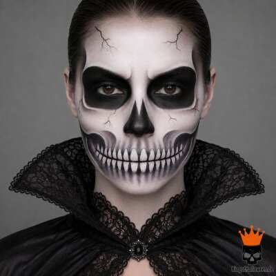Skull Klebe-Tattoos – Realistischer Horror-Look für Halloween & Cosplay