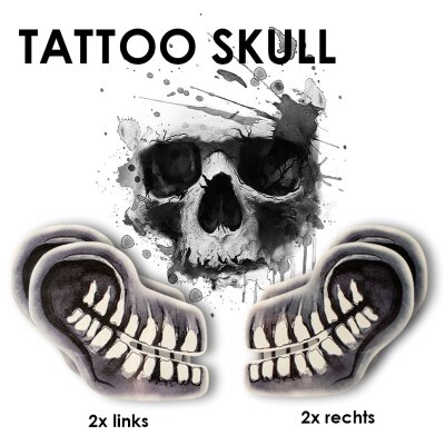 Skull Klebe-Tattoos – Realistischer Horror-Look für Halloween & Cosplay