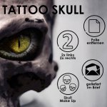 2 Paar Tattoo Skulls - DIY Totenkopf zum Aufkleben von King of Halloween