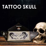 2 Paar Tattoo Skulls - DIY Totenkopf zum Aufkleben von King of Halloween