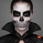 Skull Klebe-Tattoos – Realistischer Horror-Look für Halloween & Cosplay