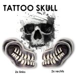 Skull Klebe-Tattoos – Realistischer Horror-Look für Halloween & Cosplay