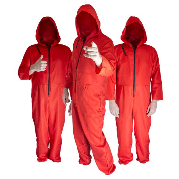 Overall ROT mit Kapuze für The Game / Geldhaus zu Halloween