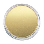 Premium Aquaschminke Gold 14 g mit passendem Schminkschwamm – wasseraktivierbare Gesichtsfarbe mit hoher Deckkraft für Halloween Make-up, Karneval, Fasching, Cosplay, Theater, Bühne, Gothic Look, Totenkopf, Skelett, Zombie, Hexe, Vampir, Teufel, Horror Ko