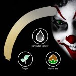 Premium Aquaschminke Gold 14 g mit passendem Schminkschwamm – wasseraktivierbare Gesichtsfarbe mit hoher Deckkraft für Halloween Make-up, Karneval, Fasching, Cosplay, Theater, Bühne, Gothic Look, Totenkopf, Skelett, Zombie, Hexe, Vampir, Teufel, Horror Ko