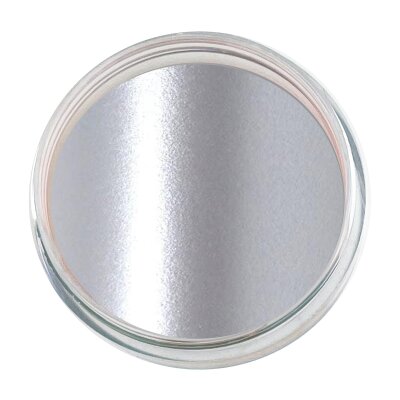 Premium Aquaschminke Silber 14 g mit passendem Schminkschwamm – wasseraktivierbare Gesichtsfarbe mit hoher Deckkraft für Halloween Make-up, Karneval, Fasching, Cosplay, Theater, Bühne, Gothic Look, Totenkopf, Skelett, Zombie, Hexe, Vampir, Teufel, Horror