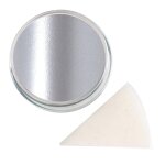 Premium Aquaschminke Silber 14 g mit passendem Schminkschwamm – wasseraktivierbare Gesichtsfarbe mit hoher Deckkraft für Halloween Make-up, Karneval, Fasching, Cosplay, Theater, Bühne, Gothic Look, Totenkopf, Skelett, Zombie, Hexe, Vampir, Teufel, Horror