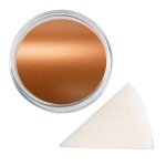 Premium Aquaschminke Kupfer 14 g mit passendem Schminkschwamm – wasseraktivierbare Gesichtsfarbe mit hoher Deckkraft für Halloween Make-up, Karneval, Fasching, Cosplay, Theater, Bühne, Gothic Look, Totenkopf, Skelett, Zombie, Hexe, Vampir, Teufel, Horror