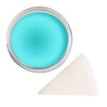 Premium Aquaschminke Pearl Grün 14 g mit passendem Schminkschwamm – wasseraktivierbare Gesichtsfarbe mit hoher Deckkraft für Halloween Make-up, Karneval, Fasching, Cosplay, Theater, Bühne, Gothic Look, Totenkopf, Skelett, Zombie, Hexe, Vampir, Teufel, Hor