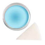 Premium Aquaschminke Türkis 14 g mit passendem Schminkschwamm – wasseraktivierbare Gesichtsfarbe mit hoher Deckkraft für Halloween Make-up, Karneval, Fasching, Cosplay, Theater, Bühne, Gothic Look, Totenkopf, Skelett, Zombie, Hexe, Vampir, Teufel, Horror