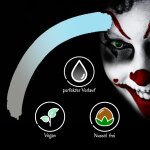 Premium Aquaschminke Türkis 14 g mit passendem Schminkschwamm – wasseraktivierbare Gesichtsfarbe mit hoher Deckkraft für Halloween Make-up, Karneval, Fasching, Cosplay, Theater, Bühne, Gothic Look, Totenkopf, Skelett, Zombie, Hexe, Vampir, Teufel, Horror