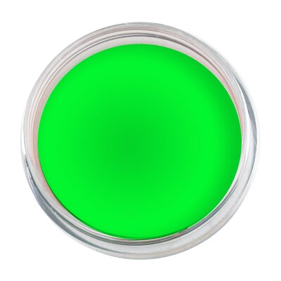 Premium Aquaschminke UV Grün 14 g mit passendem Schminkschwamm – wasseraktivierbare Gesichtsfarbe mit hoher Deckkraft für Halloween Make-up, Karneval, Fasching, Cosplay, Theater, Bühne, Gothic Look, Totenkopf, Skelett, Zombie, Hexe, Vampir, Teufel, Horror