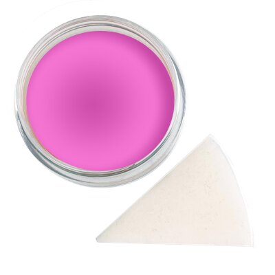 Premium Aquaschminke UV Pink 14 g mit passendem Schminkschwamm – wasseraktivierbare Gesichtsfarbe mit hoher Deckkraft für Halloween Make-up, Karneval, Fasching, Cosplay, Theater, Bühne, Gothic Look, Totenkopf, Skelett, Zombie, Hexe, Vampir, Teufel, Horror