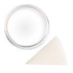 Premium Aquaschminke UV Weiß 14 g mit passendem Schminkschwamm – wasseraktivierbare Gesichtsfarbe mit hoher Deckkraft für Halloween Make-up, Karneval, Fasching, Cosplay, Theater, Bühne, Gothic Look, Totenkopf, Skelett, Zombie, Hexe, Vampir, Teufel, Horror