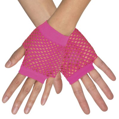 Netzhandschuhe kurz Neon Pink fingerlos