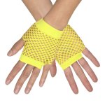 Netzhandschuhe kurz Neon Gelb fingerlos