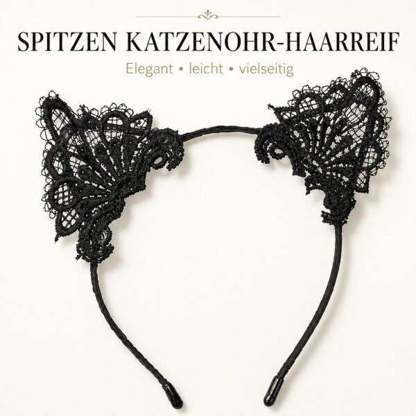 Schwarze Katzenohren aus Spitze – ein kleines Accessoire mit großer Wirkung