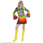 Psychedelic Hippie Girl Kleid und Stirnband
