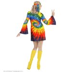 Psychedelic Hippie Girl Kleid und Stirnband