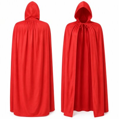 Roter Halloween Umhang mit Kapuze – 100% Polyester,...