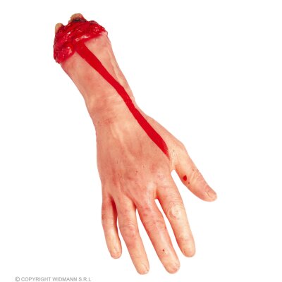 Abgehackte Hand in Lebensgröße
