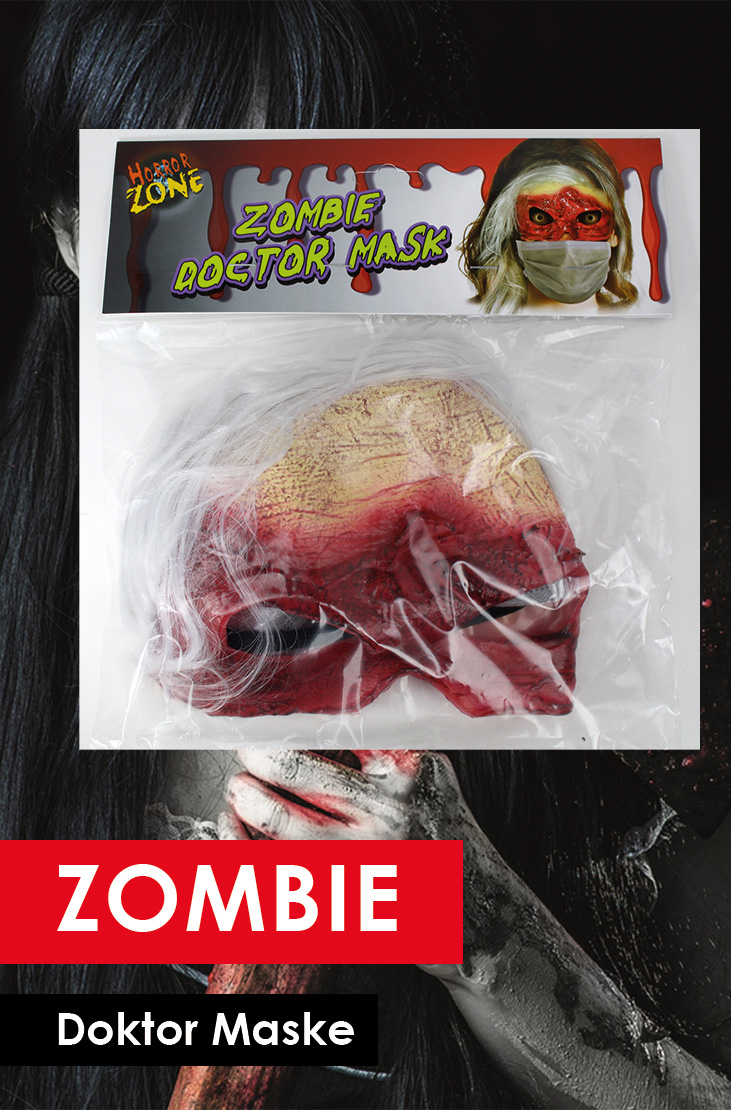 Zombie-Doktor-Maske-Halloween-Fasching-Mottoparty